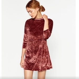 Zara Crushed Velvet Dress